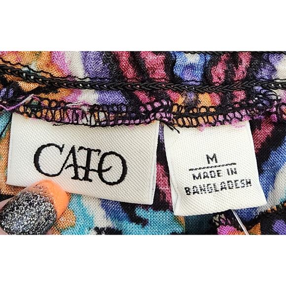 Cato Black Multicolor Geo Print Strapless Romper Medium New With Tags Flowy Soft - Picture 4 of 6